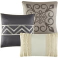 thumbnail image 3 of Lanco Royal Amar 7 Piece Comforter Bedding Set, Beige Ivory Grey, Bed Size California King, Geometric Prints, 100% Polyester, 3 of 5