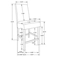thumbnail image 5 of Modern Dining Set - 7 Piece Counter Height Table & 6 Velvet Stools - Black & Grey Glam Design, 5 of 5