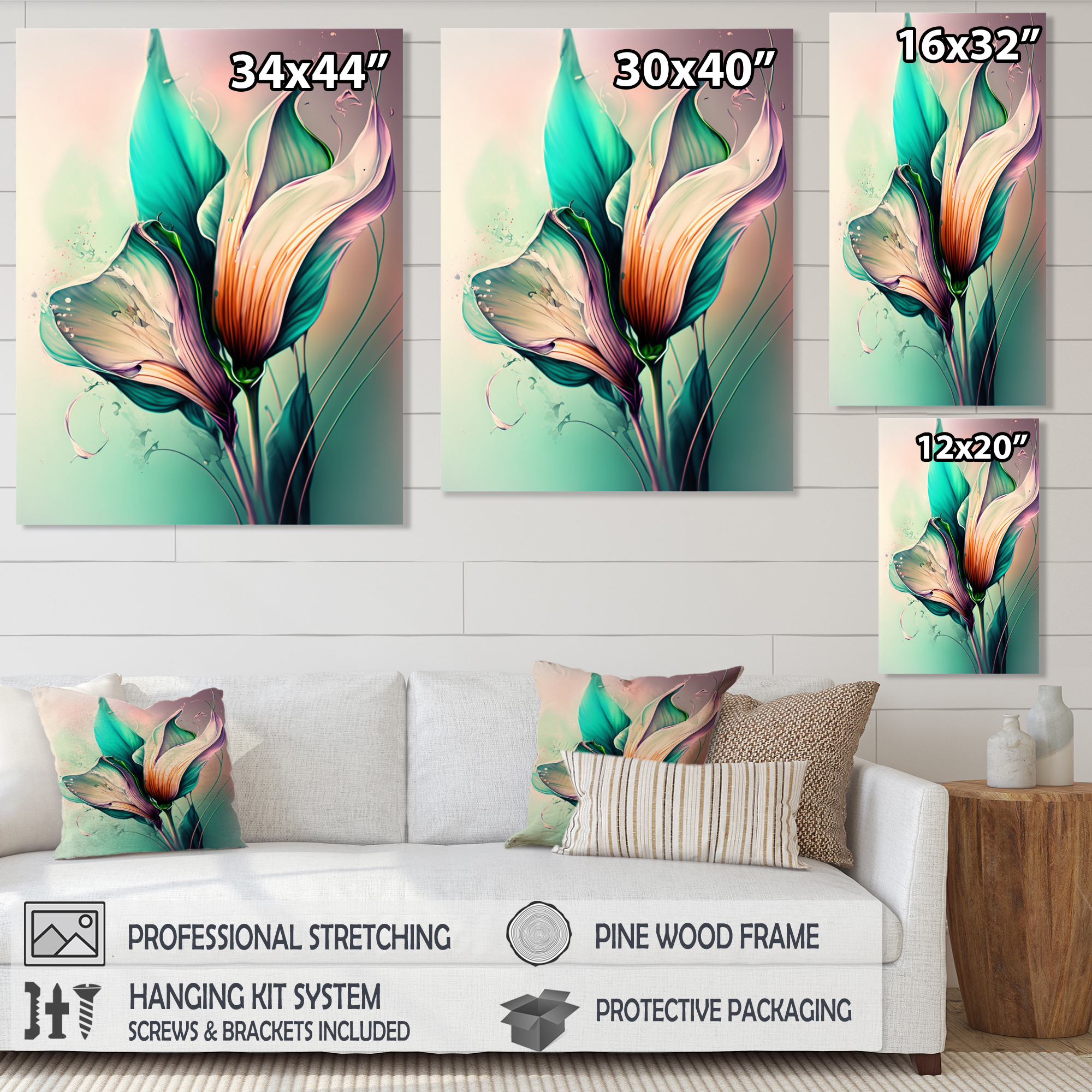 Designart Colorful Cally Lilies I Canvas Wall Art