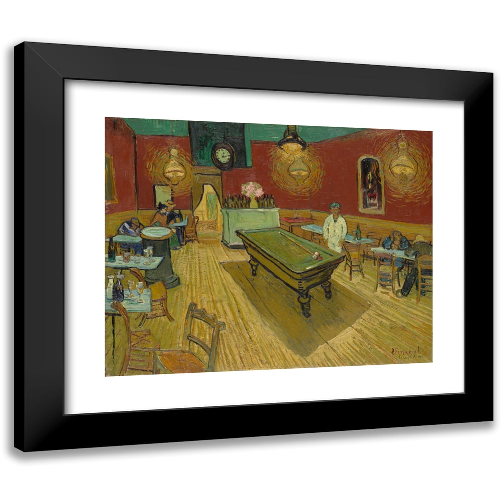 Vincent van Gogh 14x12 Black Modern Framed Museum Art Print Titled - The Night Cafe (The Night Cafe) (1888)