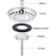 thumbnail image 4 of Filtro de fregadero de cocina, tapón de fregadero, filtro de fregadero de acero inoxidable, tapón de fregadero de acero inoxidable, compatible con la mayoría de fregaderos de 78 mm de diámetro, 4 of 5