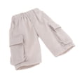 thumbnail image 2 of Figura de hombre a escala 1/12, pantalones cargo cortos, ropa informal hecha a mano para muñecas de 6 pulgadas gris blanco, 2 of 9