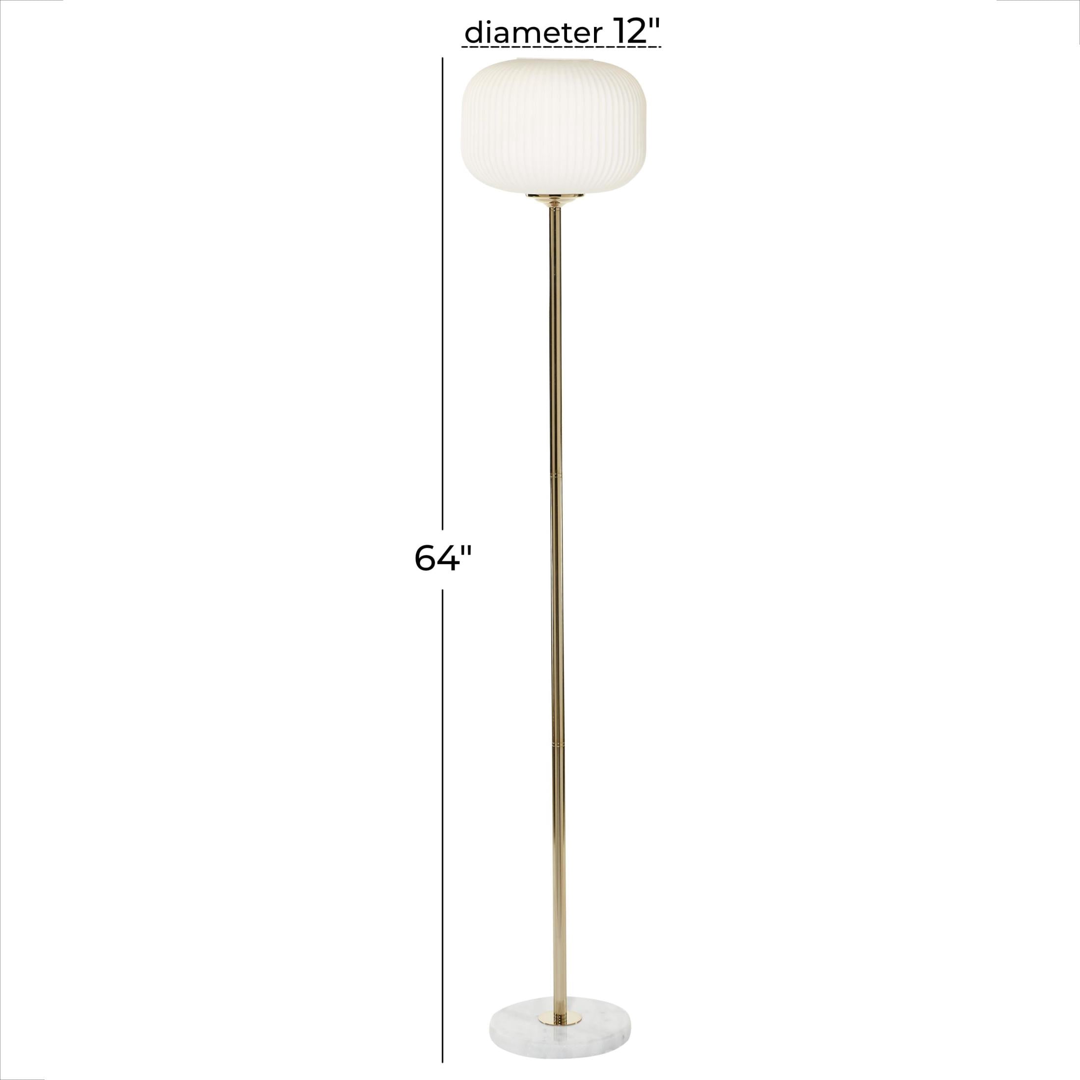 CosmoLiving by Cosmopolitan 64" White Floor Lamp with White Glass Shade