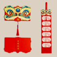thumbnail image 2 of Sobres rojos Sunnimix Sobres plegables en forma de león rojo/tigre con 6 ranuras para tarjetas soporte para dinero, 2 of 8