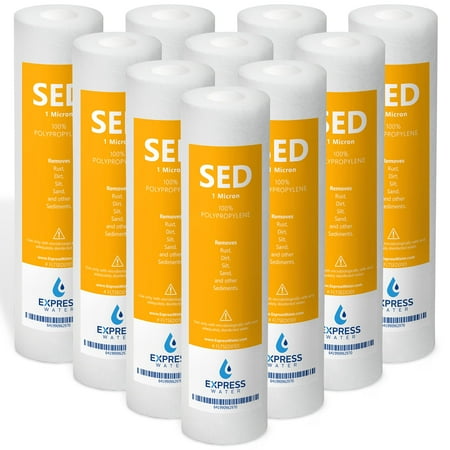 

Express Water – 10 Pack Sediment Water Filter Replacement – 1 Micron High Capacity – 10 inch – Under Sink and Reverse Osmosis System