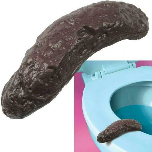 Bathroom Prank Fake Party Pooper - Brown Rubber Funny Joke Toilet Prop (BONUS 1 FUN CHOPS)