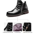 thumbnail image 3 of Men's Retro Leather Ankle Boots Classic Fashion Side Zipper Slip On Business Dress Oxford Boot Casual High Top Boots, 3 of 7