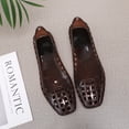 thumbnail image 2 of yanyinfootwear Women's Shoes Waterproof Jelly, Square Toe, Brown, 36, 2 of 5