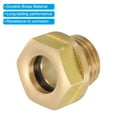 thumbnail image 4 of Uxcell Air Compressor Oil Sight Glass, 2 Pack M14*1.5 Brass Oil Liquid Level Gauge, 4 of 5