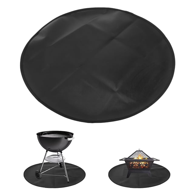 Tapis de Grill Rond Résistant à la Chaleur, Tapis de Barbecue Extérieur avec Design Antidérapant pour Grills Extérieurs, Camping
