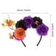 thumbnail image 3 of KAKOWELY Diadema de calavera con flores: Diadema de calavera con flores y calabaza para Halloween para mujer - Tocado floral vintage para fiestas, ideal para cosplay y disfraces., 3 of 4