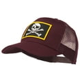 thumbnail image 2 of Jolly Roger Skull Patched Mesh Cap - Maroon OSFM, 2 of 5