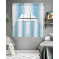 thumbnail image 5 of Sky Blue Ombre Swag Valance and Tier Curtains 36'' Length Set, Farmhouse Modern Art Light Filtering Kitchen Curtains, Tier Curtain Valances for Bathroom/Living Room/Bedroom/Café, 5 of 6