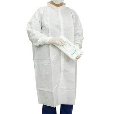 Contec CritiGear Adult Disposable Cleanroom Lab Coat White Medium 10 Ct
