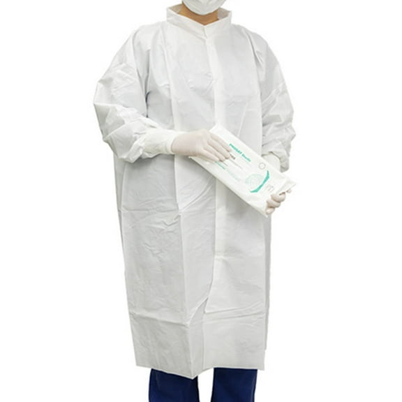 Contec CritiGear Adult Disposable Cleanroom Lab Coat White X-Large 10 Ct