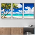 thumbnail image 2 of wall26 Framed Canvas Print Wall Art Set Teal Ocean Beach Wave Tropical Island Nature Wilderness Photography Realism Rustic Landscape Colorful for Living Room, Bedroom, Office - 24"x36"x3 Wh, 2 of 5