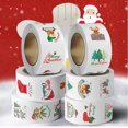 thumbnail image 2 of 50-500 piezas de pegatinas de dibujos animados de Feliz Navidad, pegatinas decorativas de sellado, etiquetas autoadhesivas de recompensa de Año Nuevo para fiestas de regalos para niños, 2 of 5