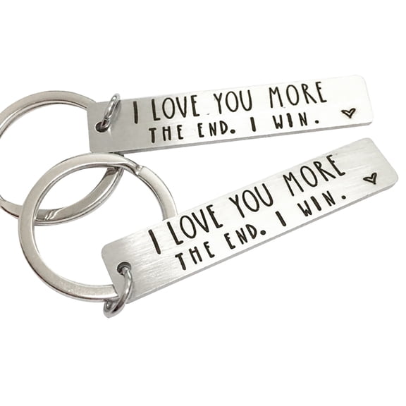 SmartBy I LOVE YOU MORE THE END Letter Strip Keychain Key Ring Holder Lovers Gift Decor