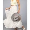 thumbnail image 6 of HGIEYS Womens White Maxi Skirt Summer Boho Long Pleated A-Line Flowy Elastic High Waist Beach Tiered Skirt, 6 of 7