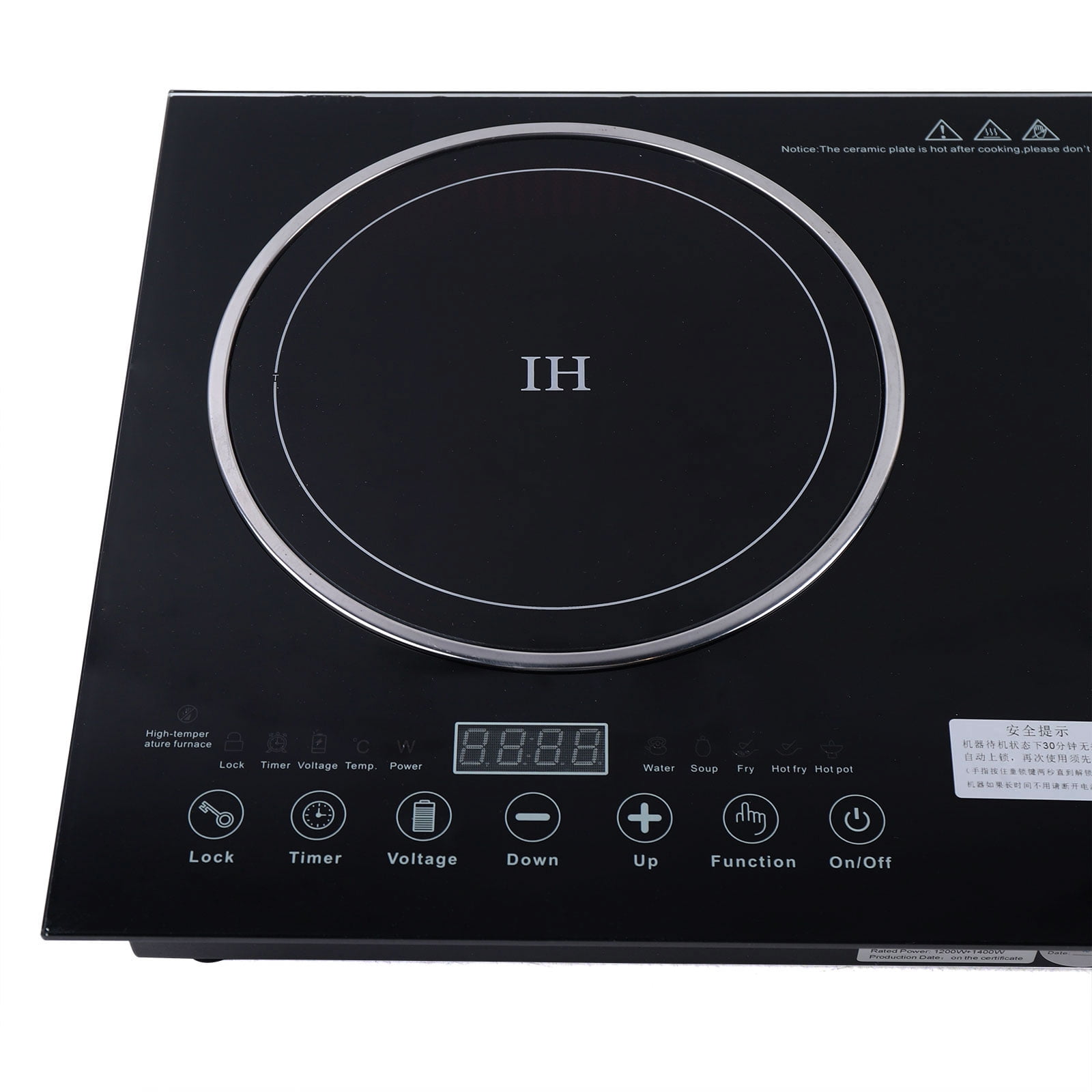 Dwellnix Touch Control 2Burner Stove Countertop Cooker Electric Induction Ceramic Cooktop