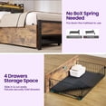 thumbnail image 5 of Greenstell Twin Size Bed Frame with Storage Headboard, LED Lights, Charging Station, 4 Drawers, Heavy-Duty Metal Platform Bed with USB & Type-C Ports,Rustic Brown, 5 of 7