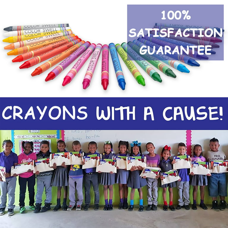 Color Swell Bulk Crayon Pack - 18 Boxes of 24 Vibrant Colored Crayons of  Teacher-Quality Classroom Pack - Crayons in Bulk