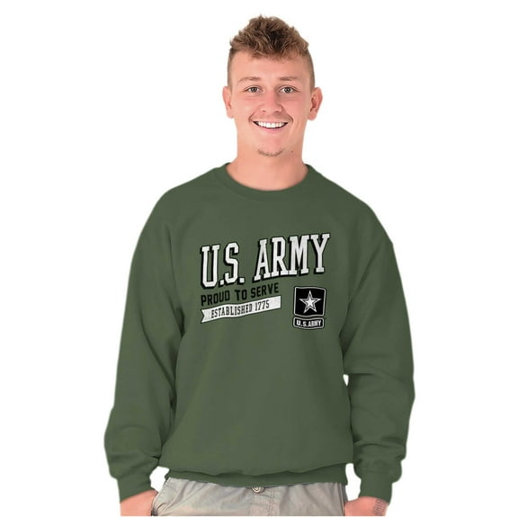 US Army Star Logo Proud to Serve Sweatshirt for Men or Women Brisco Brands S