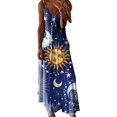 thumbnail image 1 of LAICAIW Robe d'Été Teinture sur Nœuds Florale Col en V Aguichant Sans Manches Femme Longue Mode Ample Maxi Robes Plage Fête Robe d'Été, 1 of 4