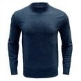 thumbnail image 3 of Fesfesfes Blouse Shirt for Men Long Sleeve Crew Neck Pullover Sweater Solid Color Top, 3 of 4