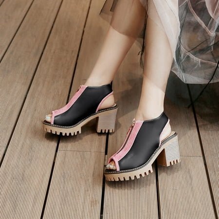 

Fashion Frosted Cloth Faux Leather High Heels Ladies Sandals Size 35-43