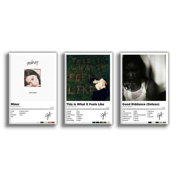 A Set of 3 Album canvas posters Gracie Abrams Poster Minor Poster Album Aesthetics 3 Piece Set Canvas Prints