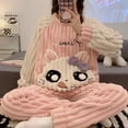 thumbnail image 2 of Conjunto de Pijama largo de franela para mujer, ropa de dormir de lana de Coral gruesa, ropa de dormir de dibujos animados para chica linda, moda de otoño e invierno, 2 of 5