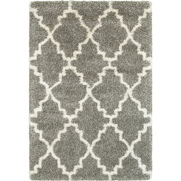 Oriental Weavers Henderson Shag Area Rug 092E9 Grey Angled Curves 6' 7" x 9' 6" Rectangle