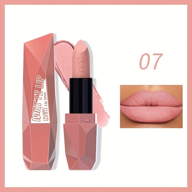 USHAS 6 colores mate terciopelo desnudo lápiz labial de larga duración impermeable lápiz labial hidratante marrón rosa maquillaje de labios