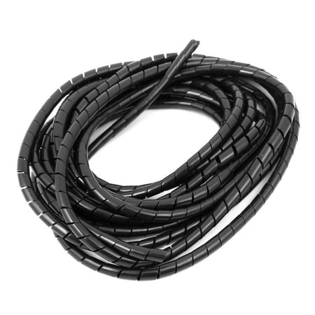 Spiral Wire Wrap - 5mm Flexible Spiral Tube Cable Wire Wrap Computer Manage Cord Black 4 Meter