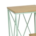 thumbnail image 2 of Mito 3pc Nesting Plant Stand Table, Brown Wood, X Cross Green Metal, 2 of 5