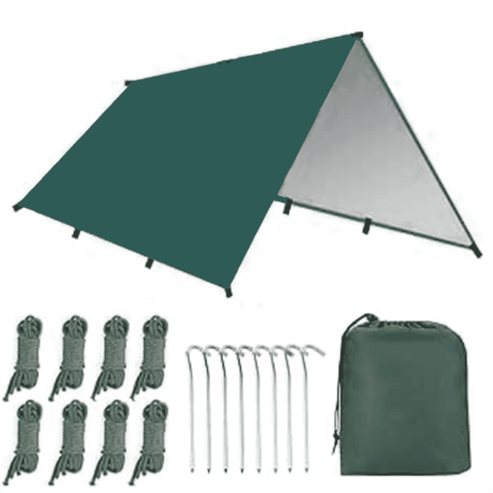 Eyotto 10ft *10ft Outdoor Camping Canopy, Waterproof Fly Tent Tarp, Easy Set up Portable Canopy with Storage Bag, 10x10 Tarp for Camping Picnic