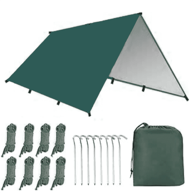 eYotto Outdoor Camping Canopy Tarp, 10 ft x 10 ft, Green photo 7