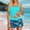 Swimwear-480Sky Blue, variant on Xdegoge Swimsuits for Women Scoop Neck Skirted Tankini Sets Two Piece Bathing Suits Smooth Botanical Leaf Print Slit Detail Tummy Control Modest Cruise