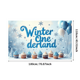 thumbnail image 3 of LUUFILx Winter Wonderland Birthday Backdrop Banner Background for Party Supplies Snowflake Decorations Photography Props Baby Showers Anniversary, 3 of 8