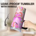 thumbnail image 5 of Butterfly 20oz Stainless Steel Tumbler with Handle and Straw – Insulated Travel Cup with Sliding Lid, 360° Full Wrap Printed Mug for Home, Outdoor & Sports Use, Spring, 5 of 6