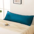 thumbnail image 1 of czcpp-Move Over Teal Body Pillow Cover Pom Pom Fringe Design Boho Body Pillow Cover 20X54 Body Pillowcase Teal Blue Long Body Pillow Case Cover with Pocket Closure, 1 of 4