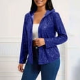 thumbnail image 1 of AUNVITO Women's Casual Hooded Jacket with Sparkle Trim Long Sleeve Lightweight Zip Up Outerwear, 1 of 8