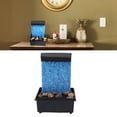 thumbnail image 1 of Indoor Water Fountain, Compact Waterfall Light Show Tabletop Water Fountain Battery Powered with Natural River Rocks for Office, 1 of 7