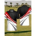 thumbnail image 3 of Men's Casual Polo Shirts Short Sleeve Fashion Golf Shirt Classic Color Block Slim Fit T-Shirts Multicolor XL, 3 of 6