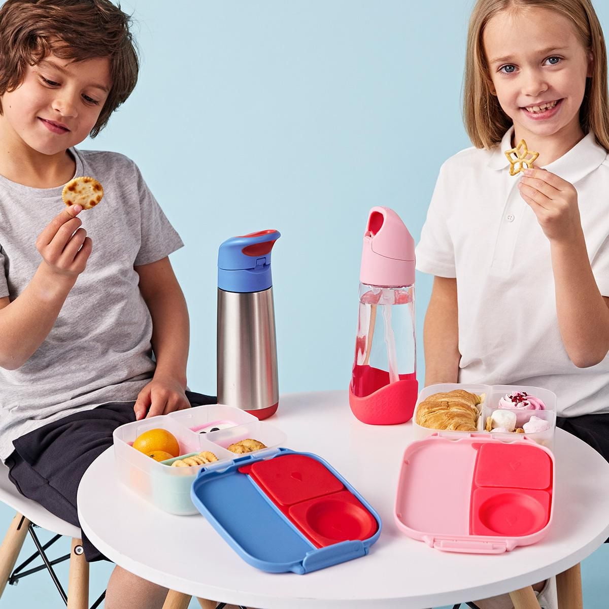 b.box - 20oz Tritan Straw Bottle: Large, Modern Water Bottle with Flip Straw for Kids. Spill Proof, BPA Free. Great for School