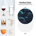 thumbnail image 6 of Vsdgher Ice blue light spot jellyfish Leather Coasters for Drinks, Durable Drink Coasters 4 Set for Tabletop Protection, Luxurious Home Décor and Housewarming Gift-Round Shape, 6 of 6