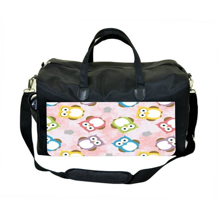 Cute Owl Pattern Large Black Duffel Style Diaper Baby Bag - www.strongerinc.org