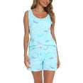 thumbnail image 4 of MLDRA Pajamas for Women Set Pj Sets Cute Tank Shorts Soft 2 Piece Lounge Set Ladies Sleepwear Summer Pjs Flying XL, 4 of 6