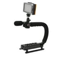 thumbnail image 1 of Video Stabilizer Grip, Handheld Photography Stabilizer ABS Practical With Mic Fill In Light For Follow Up For Photography, 1 of 8